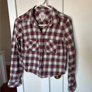 BDG Red and Cream Plaid Shirt